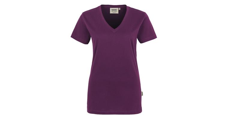 1005960746 Damen-V-Shirt Classic aubergine Gr. 2XL