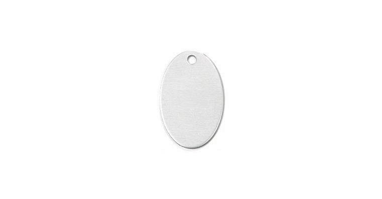 1004784037 Aluminium-Blechmarke Blanko oval 30x40x1 mm