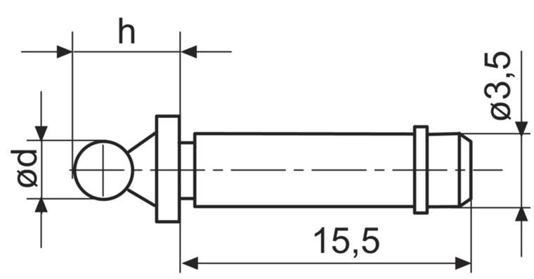 HM-Kugelmesseinsatz für 40 Z 40 Zk, 3,5 mm