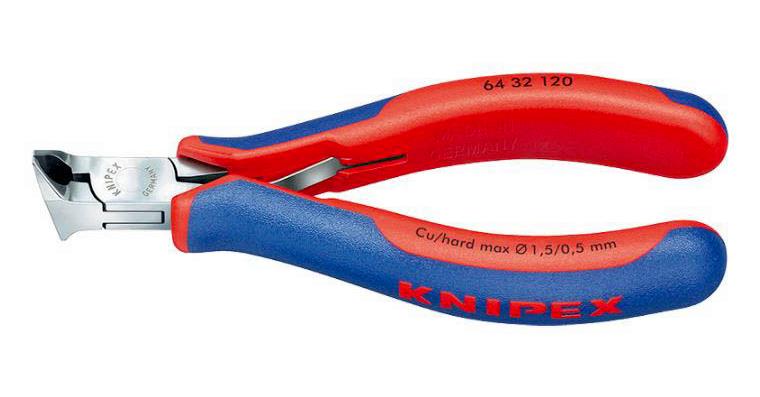 KNIPEX electronics end cutting nippers 120 mm, short head, with small chamfer