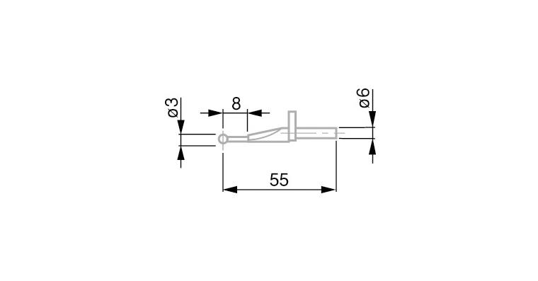 1001335900 TESA Messeinsatz aus VHM-3 mm Kugeldurchmesser