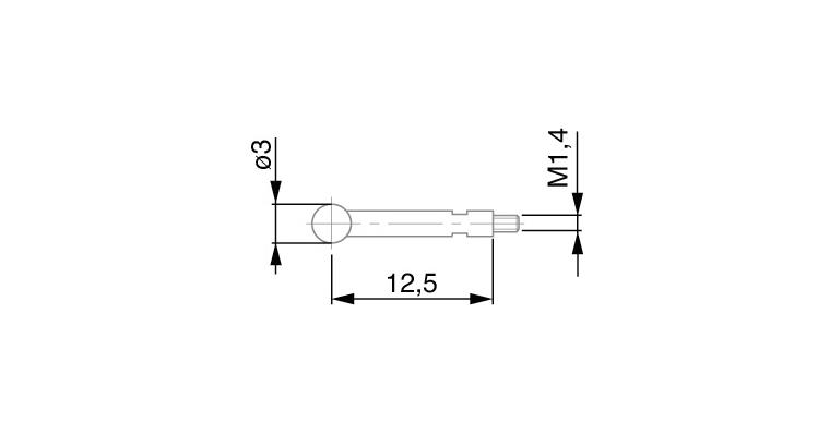 1001333947 TESATAST Messtaster 3 mm Durchmesser hartmetallbestückt Typ Y60/3W