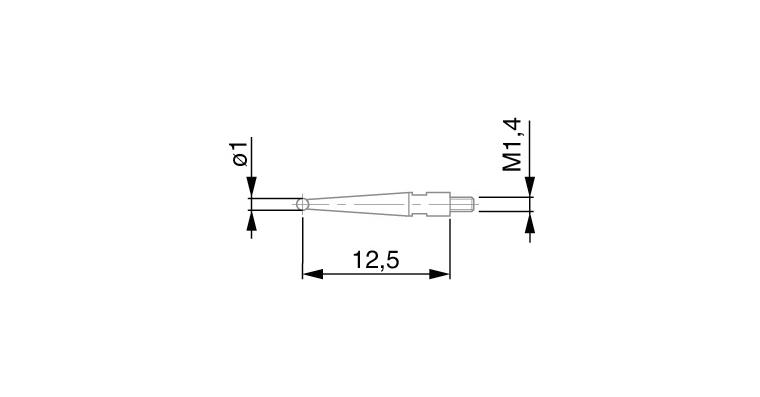 1001333945 TESATAST Messtaster 1 mm Durchmesser hartmetallbestückt Typ Y60/1W