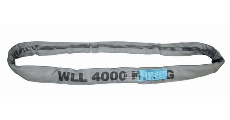 Round sling, polyester, load 4000 kg, length 2.0 m, EN1492-2, grey