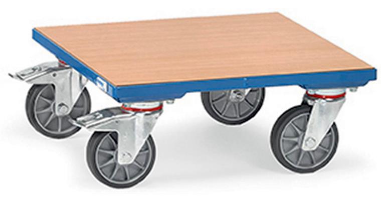 Crate trolley steel tube loading surface 500x500 mm load 400 kg RAL 5007 blue