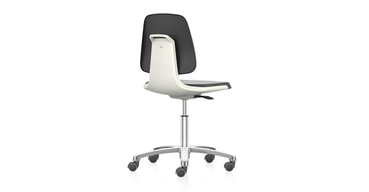 Arbeits-Drehstuhl Labsit Rollen PU-Schaum weiß Sitzhöhe 450-650 mm