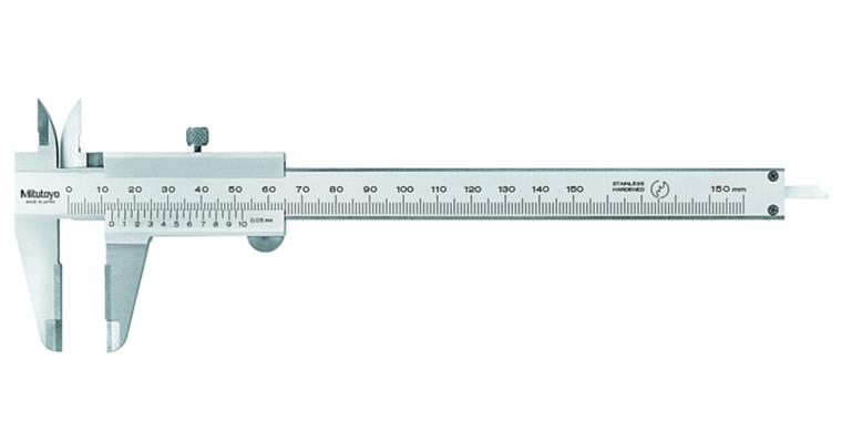 Precision pocket vernier callipers 0-200 mm TC meas. surf. f. ext. meas.