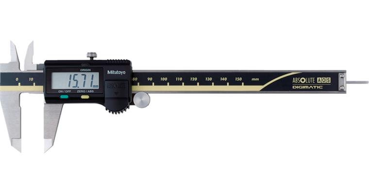 Digital pocket vernier callipers 0-150 mm with data output and drive wheel