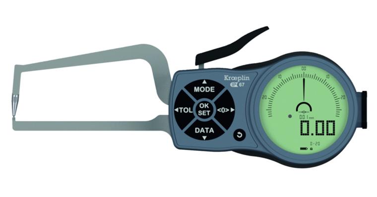 Digital external quick probe type K2R20 degree of protection IP67 MR 0-20 mm