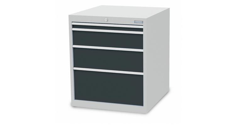 Schubladenschrank B705xT736xH819mm 4 Schubladen RAL 7016