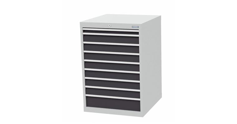 Drawer cabinet W705xD736xH1,019 mm 9 drawers RAL7035/7016
