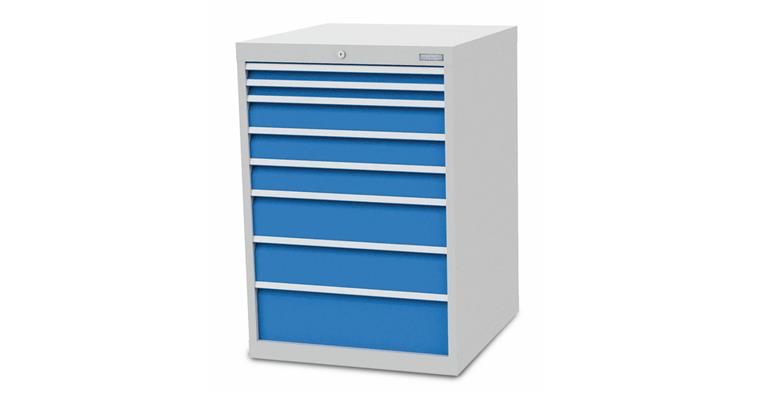 Drawer cabinet W705xD736xH1019mm 8 drawers RAL7035/5012