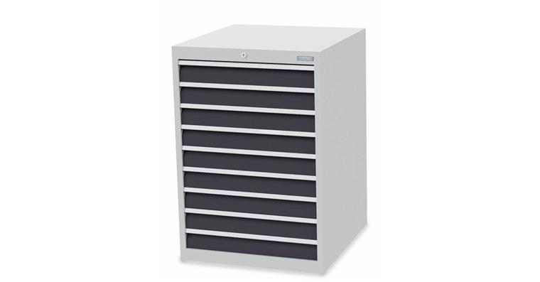 Drawer cabinet W705xD736xH1019mm 9 drawers RAL7035/7016
