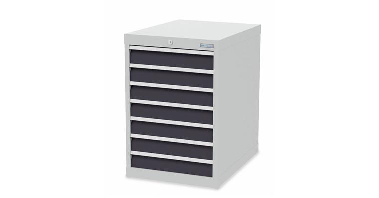 Drawer cabinet W555xD736xH819mm 7 drawers RAL7035/7016