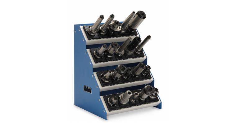 1099521218 CNC-Tischaufsatzgestell bestückt E1/E2/E3 B425xT375xH525mm 4 Etagen RAL7035/5012