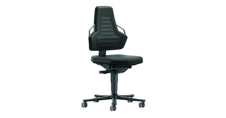 Arbeitsdrehstuhl Nexxit 2 Sitzhöhe 450-600mm mit Rollen Stoff schwarz Griff grau