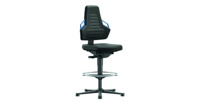 Arbeitsdrehstuhl Nexxit 3 Sitzhöhe 570-820mm mit Gleiter Stoff schw. Griff blau