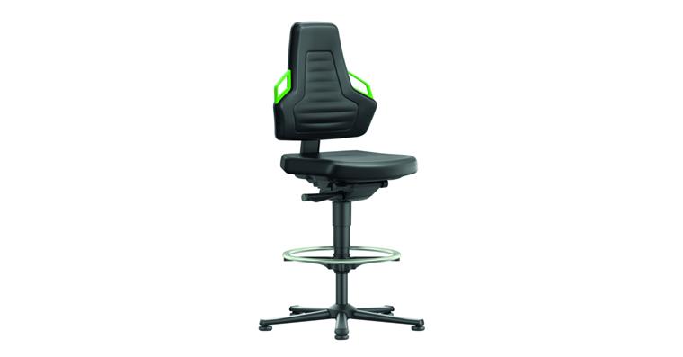 Arbeitsdrehstuhl Nexxit 3 Sitzhöhe 570-820mm mit Gleiter Kunstleder Griff grün