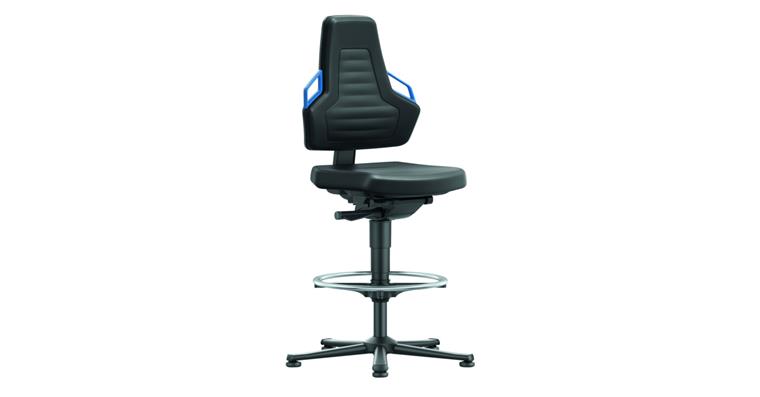 Arbeitsdrehstuhl Nexxit 3 Sitzhöhe 570-820mm mit Gleiter PU-Schaum Griff blau