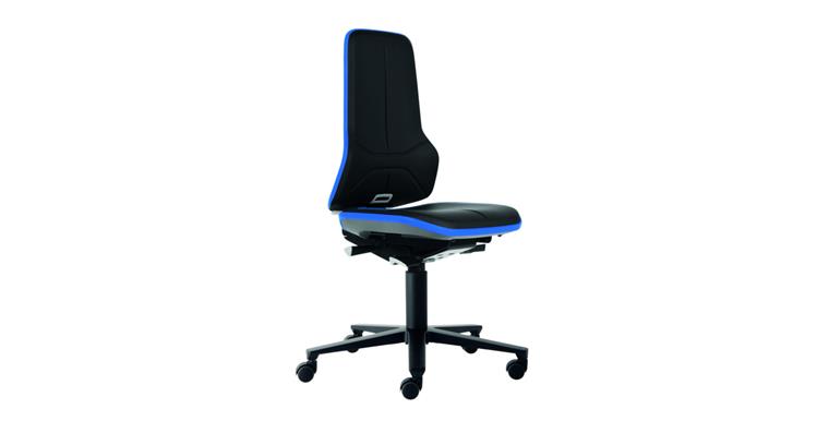 Arbeitsdrehstuhl Neon 2 Sitzhöhe 450-620mm Kunstleder mit Rollen Flexband blau