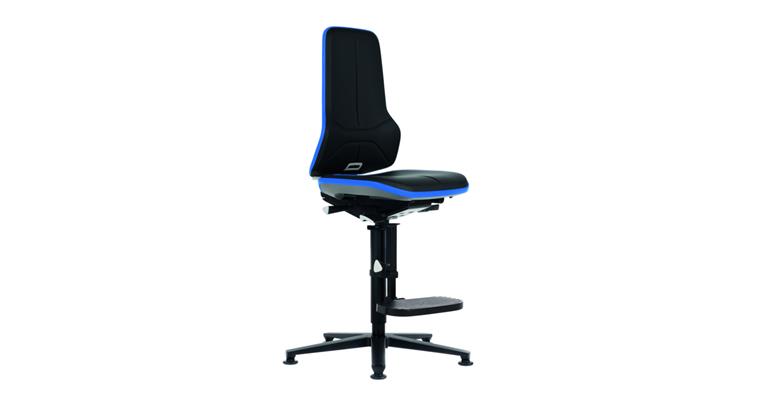 Arbeitsdrehstuhl Neon 3 Sitzhöhe 590-870mm Kunstleder mit Gleiter, Flexband blau