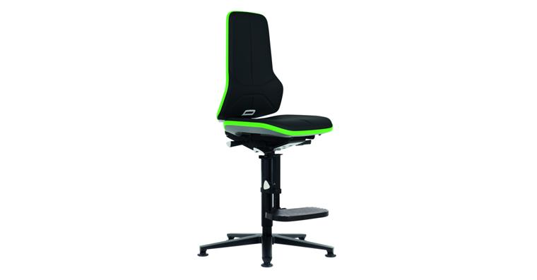 Arbeitsdrehstuhl Neon 3 Sitzhöhe 590-870mm Kunstleder mit Gleiter, Flexband grün
