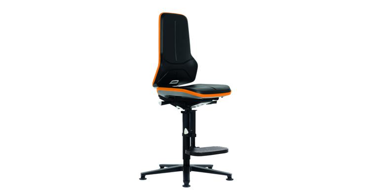 Arbeitsdrehstuhl Neon 3 Sitzhöhe 590-870mm PU-Schaum Gleiter, Flexband orange