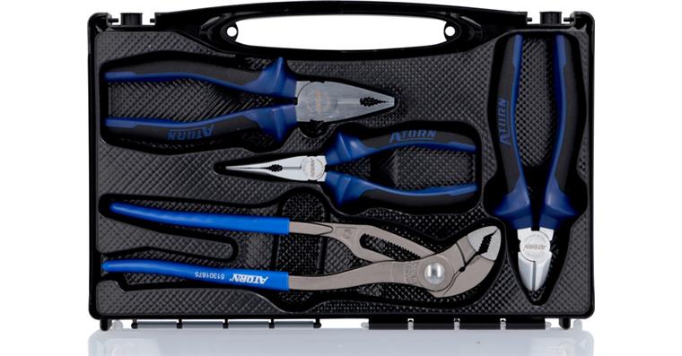 ATORN workshop pliers set, 4 pieces, with two-component handle, in case