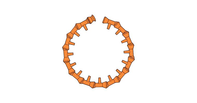 1/4 inch ring system with 15 side nozzles flex. plastic coolant hoses