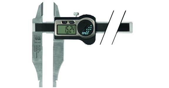 Digital-Werkstattmessschieber 0-1000 mm TWIN-CAL IP67 Messerspitzen Datenausgang