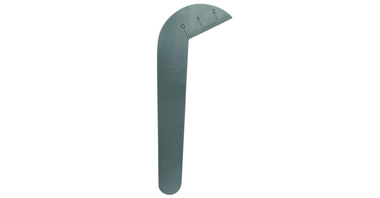 Twist drill bit grinding gauge 50 mm 118°