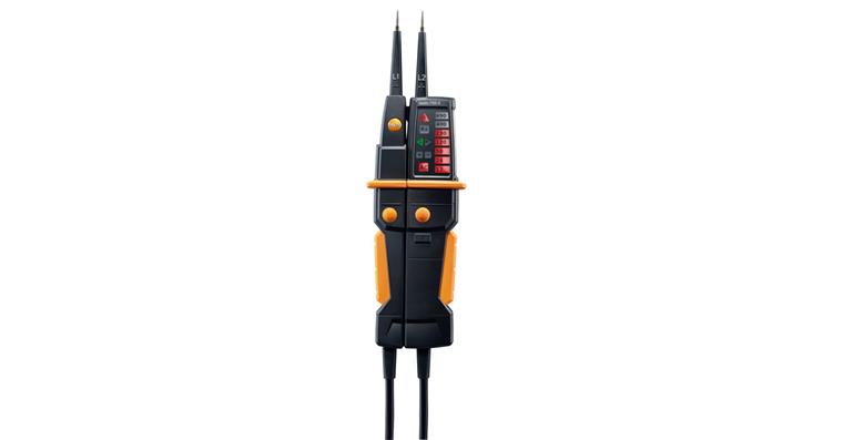 Voltage tester testo 750-2 probe tip protection and measuring tip attachments