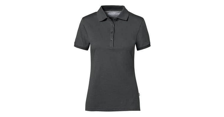 Damen Poloshirt Cotton Tec anthrazit Gr. L