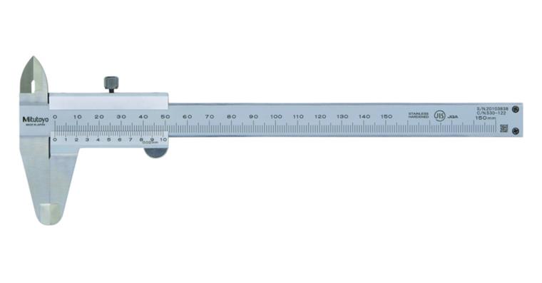 Messschieber 150mm, Feststellschraube, flach, 0,02mm