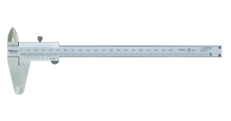 Messschieber 200mm, Feststellschraube, flach, 0,02mm
