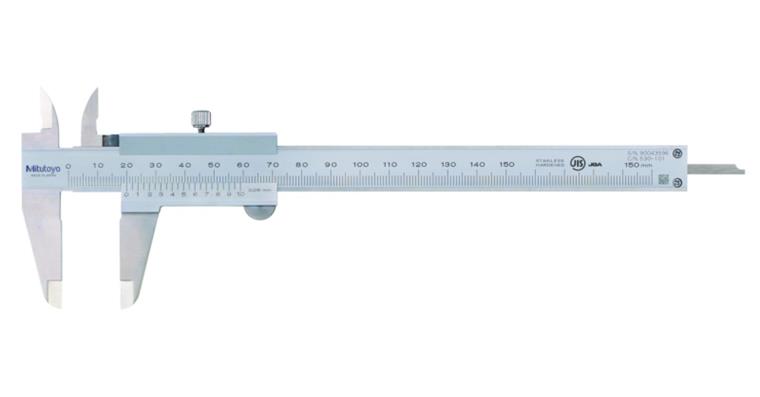 Messschieber 150mm, Feststellschraube, flach, HM-Messflächen
