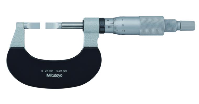Bügelmessschraube mit schmalen Messflächen 0-25 mm Typ D