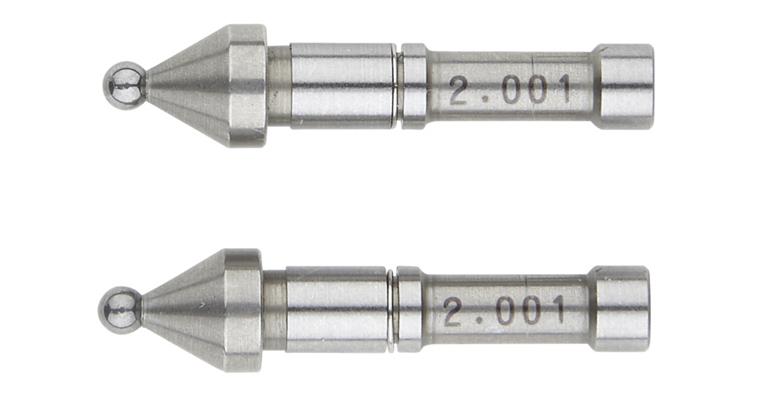 Interchangeable ball anvil/spindle gauge slides dia. 1.5 mm