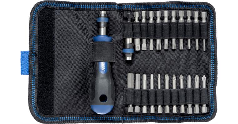 ATORN hand-held bit holder set, 23 pieces, with 50 mm bit blades, in textile bag