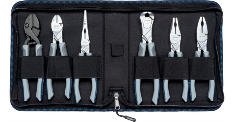ATORN heavy-duty pliers set, six pieces in textile zip bag