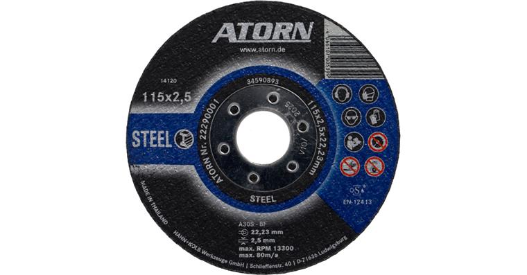 ATORN Trennscheibe für Stahl/Guss - Typ A30S-BF, 115x2,5x22,23 mm