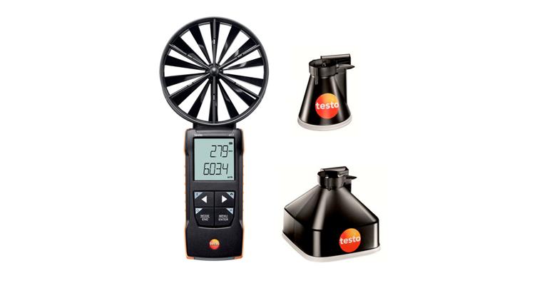 testo 417 digital impeller anemometer with measuring funnels
