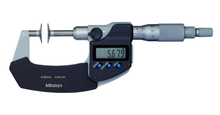 Digital-Bügelmessschraube 25-50 mm IP65 Tellermessfl. DA nicht drehende Spindel