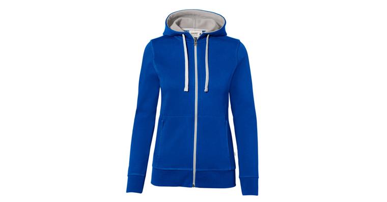 Women's hooded jacket bonded royal blue/silver size L