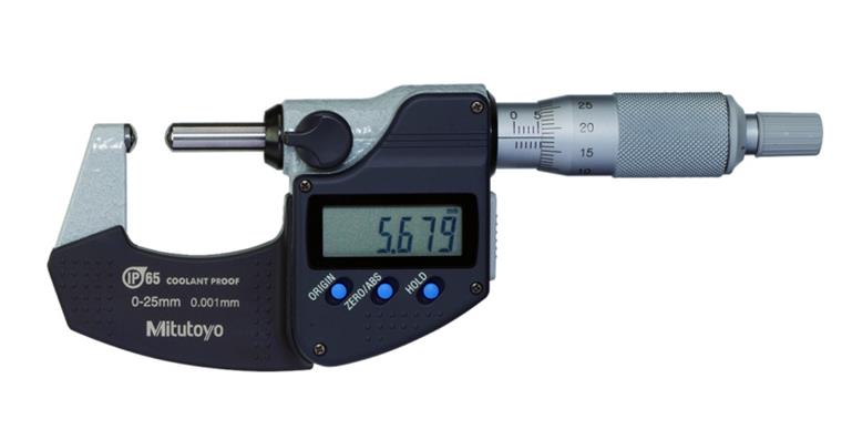 Digital-Bügelmessschraube 75-100 mm IP65 mit beidseitig gewölbten Flächen und DA