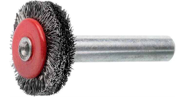 ATORN Rundbürste Durchmesser 20 mm, Schaft 6 mm Gewellter Stahldraht 0,15 mm