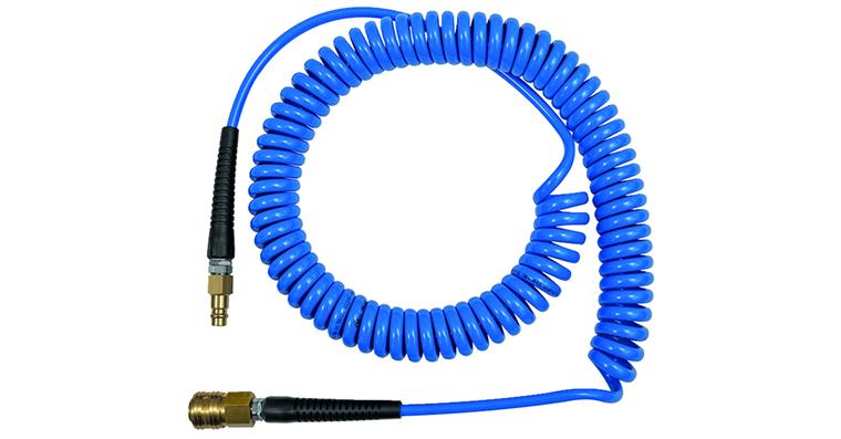 Spiral hose set PU with standard coupling NW 7.2 dia. 10x6.5, length 6.0 m