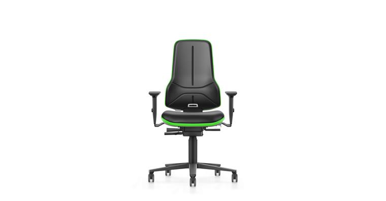 Schwerlast Arbeits-Drehstuhl Neon XXL Tragfähigkeit 180 kg PU-Schaum