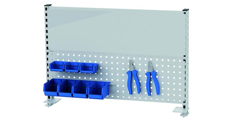 1099521229 Multi-Wand Aufbau B1000 x H600 mm mit 2x Tragsäule, Lochwand, Magnetwand
