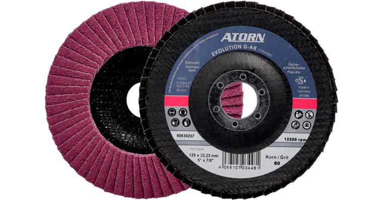 1043791302 ATORN EVOLUTION flap disc, 125x22.2 mm, K60 ceramic abrasive grain